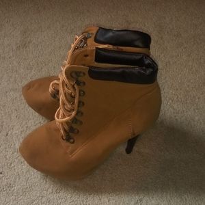 Forever Ankle Heel Lace up Boots